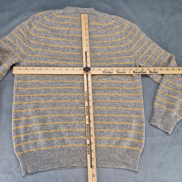 Express Women's Lambswool Sweater Gray With Yellow Stripes Size Large - Picture 7 of 7